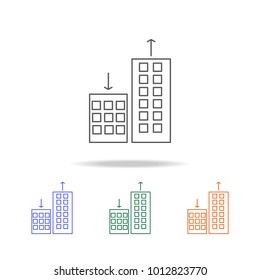 apartmentprices changing, up down icon. Element of Real Estate multi colored icons for mobile concept and web apps. Thin line icon for website design and development. Premium icon on white background