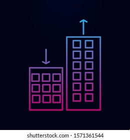 Apartmentprices changing, up down nolan icon. Simple thin line, outline vector of real estate icons for ui and ux, website or mobile application