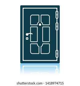 Apartments Door Icon. Shadow Reflection Design. Vector Illustration.