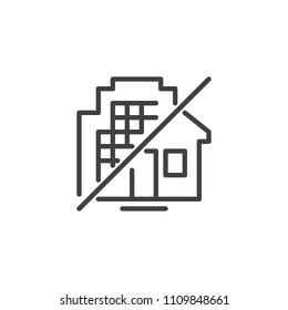 Apartments and house outline icon. linear style sign for mobile concept and web design. Accommodation simple line vector icon. Real estate symbol, logo illustration. Pixel perfect vector graphics