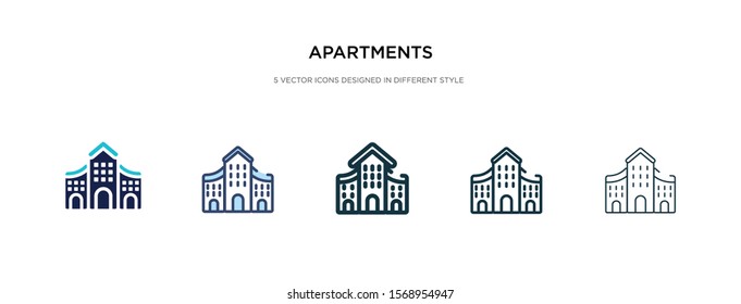 apartments icon in different style vector illustration. two colored and black apartments vector icons designed in filled, outline, line and stroke style can be used for web, mobile, ui