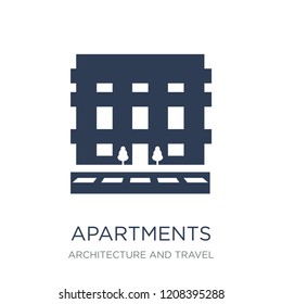 Apartments icon. Trendy flat vector Apartments icon on white background from Architecture and Travel collection, vector illustration can be use for web and mobile, eps10