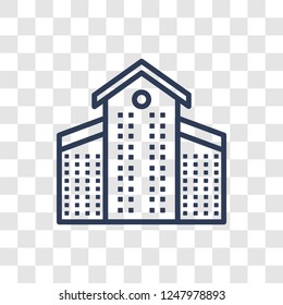 Apartments icon. Trendy linear Apartments logo concept on transparent background from Architecture and Travel collection