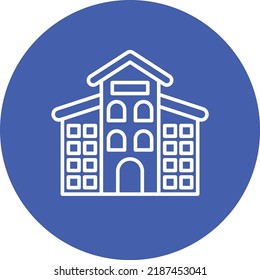 Apartments line circle icon vector image. Can also be used for web apps, mobile apps and print media.
