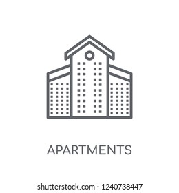 Apartments linear icon. Modern outline Apartments logo concept on white background from Architecture and Travel collection. Suitable for use on web apps, mobile apps and print media.