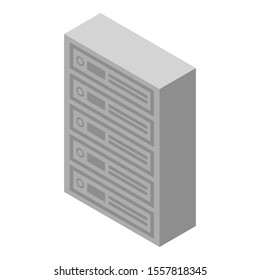 Apartments mailboxes icon. Isometric of apartments mailboxes vector icon for web design isolated on white background