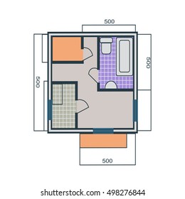 One Bedroom Apartment Floor Plan Images Stock Photos
