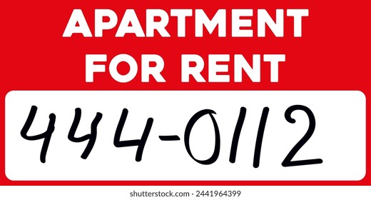 Apartments for rent sticker with space for your phone number