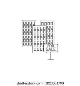 apartments for sale icon. Element for mobile concept and web apps. Thin line  icon for website design and development, app development. Premium icon on white background