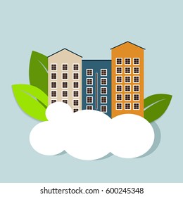 Apartments For Sale / Rent. Real Estate. Think Green And Healthy City And Ambient Concept