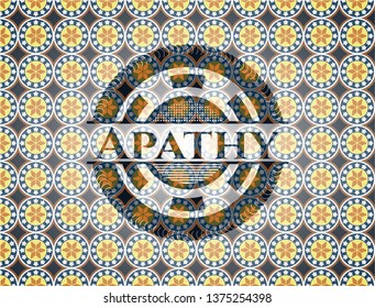 Apathy arabesque style badge. arabic decoration.