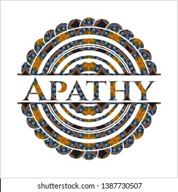 Apathy arabic badge. Arabesque decoration.