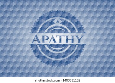 Apathy blue badge with geometric background. Vector Illustration. Detailed.