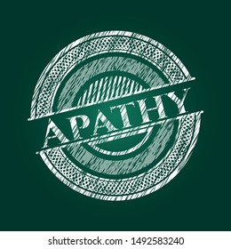 Apathy chalk emblem written on a blackboard. Vector Illustration. Detailed.