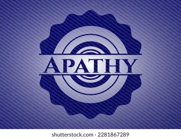 Emblema de apatía con textura jean. Ilustración vectorial. Detallado. 