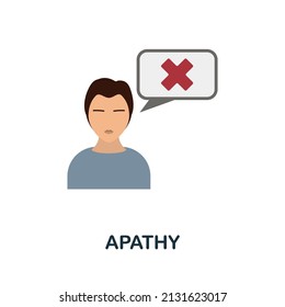 Apathy flat icon. Colored element sign from psychological disorders collection. Flat Apathy icon sign for web design, infographics and more.