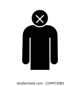 Apathy glyph icon. Silhouette symbol. Burnout and depression. Chronic stress. Stress symptom. Negative space. Vector isolated illustration
