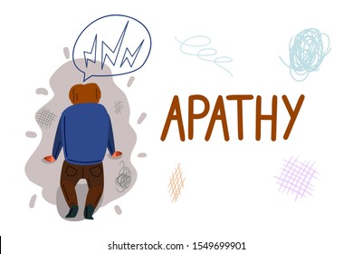 Apathy hand drawn banner vector template. Mental problem, indifference cartoon poster concept
