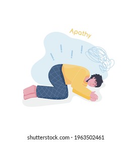 Apathy Icon. Psychological Disorder. Schizophrenia Symptoms Collection. Editable Vector Illustration In Modern Style Isolated On A White Background