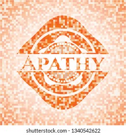 Apathy orange mosaic emblem with background
