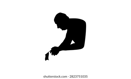 Apathy symbol, black isolated vector silhouette
