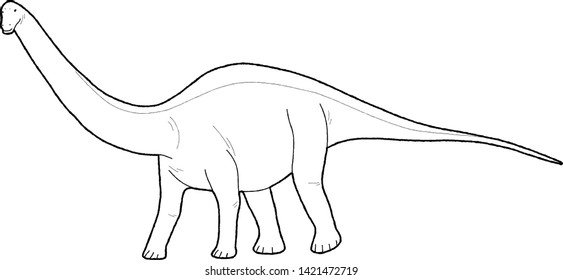 Apatosaurus Animal Vector Illustration Hand Drawn Cartoon Art