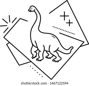 Apatosaurus  coloring illustration  in outline style for modification and customizing  according to a specific task.  