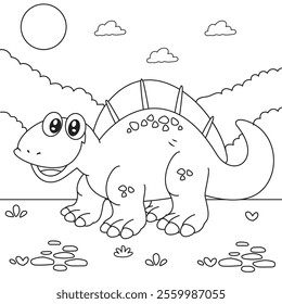 Apatosaurus Dinosaur coloring page for kids