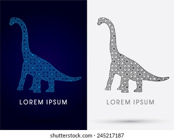 Apatosaurus dinosaur ,Designed using blue and black geometric , logo, symbol, icon, graphic, vector.
