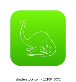 Apatosaurus dinosaur icon green vector isolated on white background