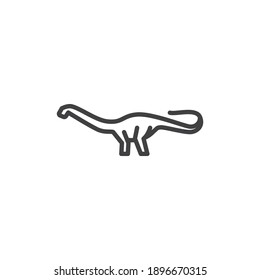 Icono de línea de dinosaurios Apatosaurus. signo de estilo lineal para concepto móvil y diseño web. Icono vector de contorno de apatosauro. Símbolo, ilustración del logotipo. Gráficos vectoriales