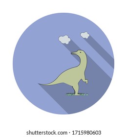 apatozavr cartoon long shadow icon. Simple color vector of Prehistoric icons for ui and ux, website or mobile application