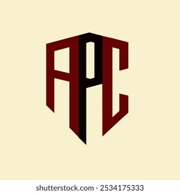 Logotipo da carta criativa minimalista. APC vetor exclusivo iniciais alfabeto letra logotipo design
