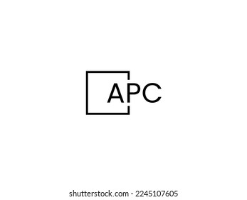 APC letter creative modern elegant swoosh logo design