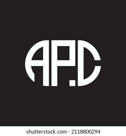 APC letter logo design on black background. APC 
creative initials letter logo concept. APC letter design.

