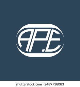 APE abstract monogram logo design. APE monogram unique modern flat abstract letter logo design.