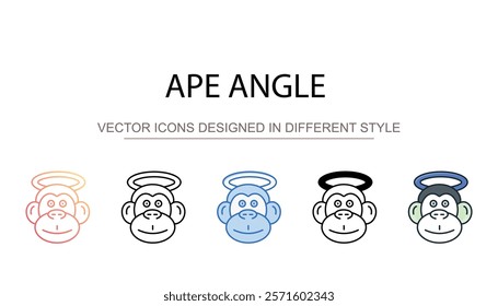 Ape Angle icon design with white background stock illustration