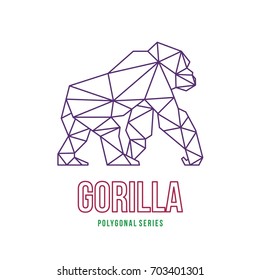 APE ANIMAL LOGO ICON SYMBOL TRIANGLE GEOMETRIC GORILLA POLYGON