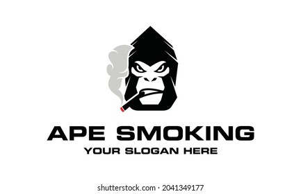 Ape Animal Smoking Vector Design