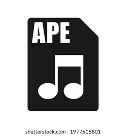 APE Black File Icon, Flat Design Style