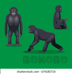 Ape Bonobo Cartoon Vector Illustration