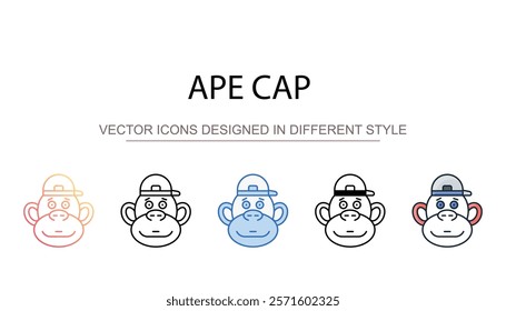 Ape Cap icon design with white background stock illustration