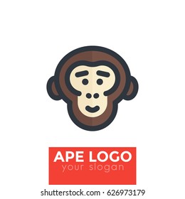 ape, chimp vector logo element