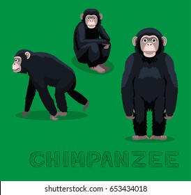 Ape Chimpanzee Cartoon Vector Illustration