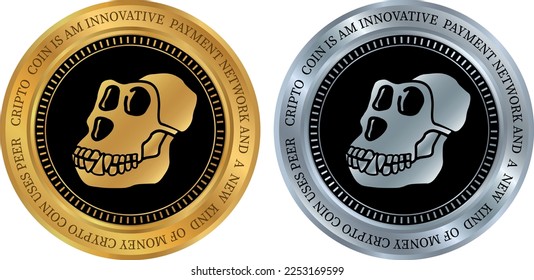 ape coin vector illustrations. 3d illustration. vector coins. svg