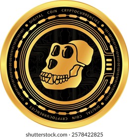 ape coin vector illustrations. 3d illustration. vector coins.