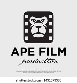 ape face film production hipster modern vector logo