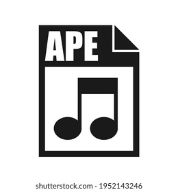 APE File Icon, Flat Design Style