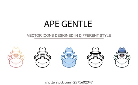 Ape Gentle icon design with white background stock illustration