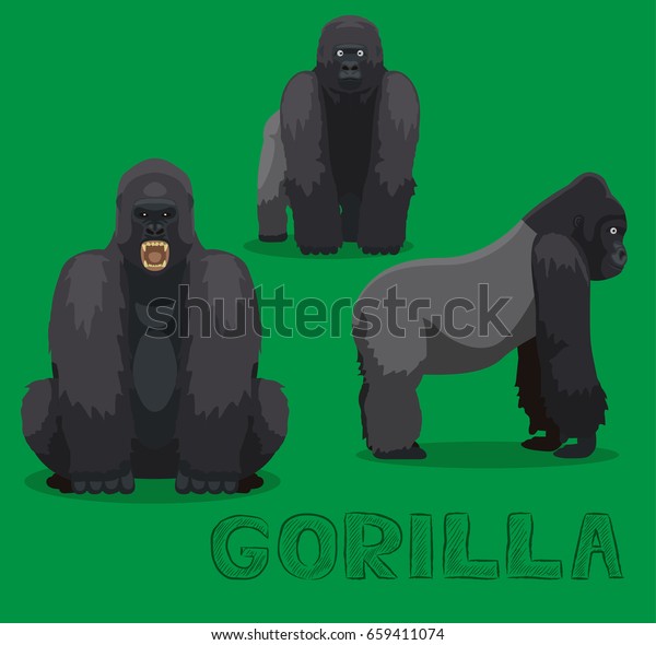 Ape Gorilla Cartoon\
Vector Illustration